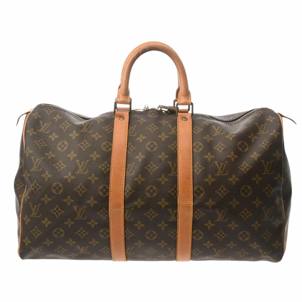 LOUIS VUITTON Monogram Keepall Brown Canvas Boston Bag
